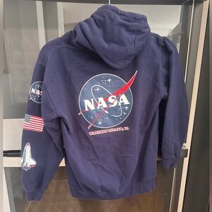 NASA Navy youth sized Hoodie with Space Shuttle/Flag details